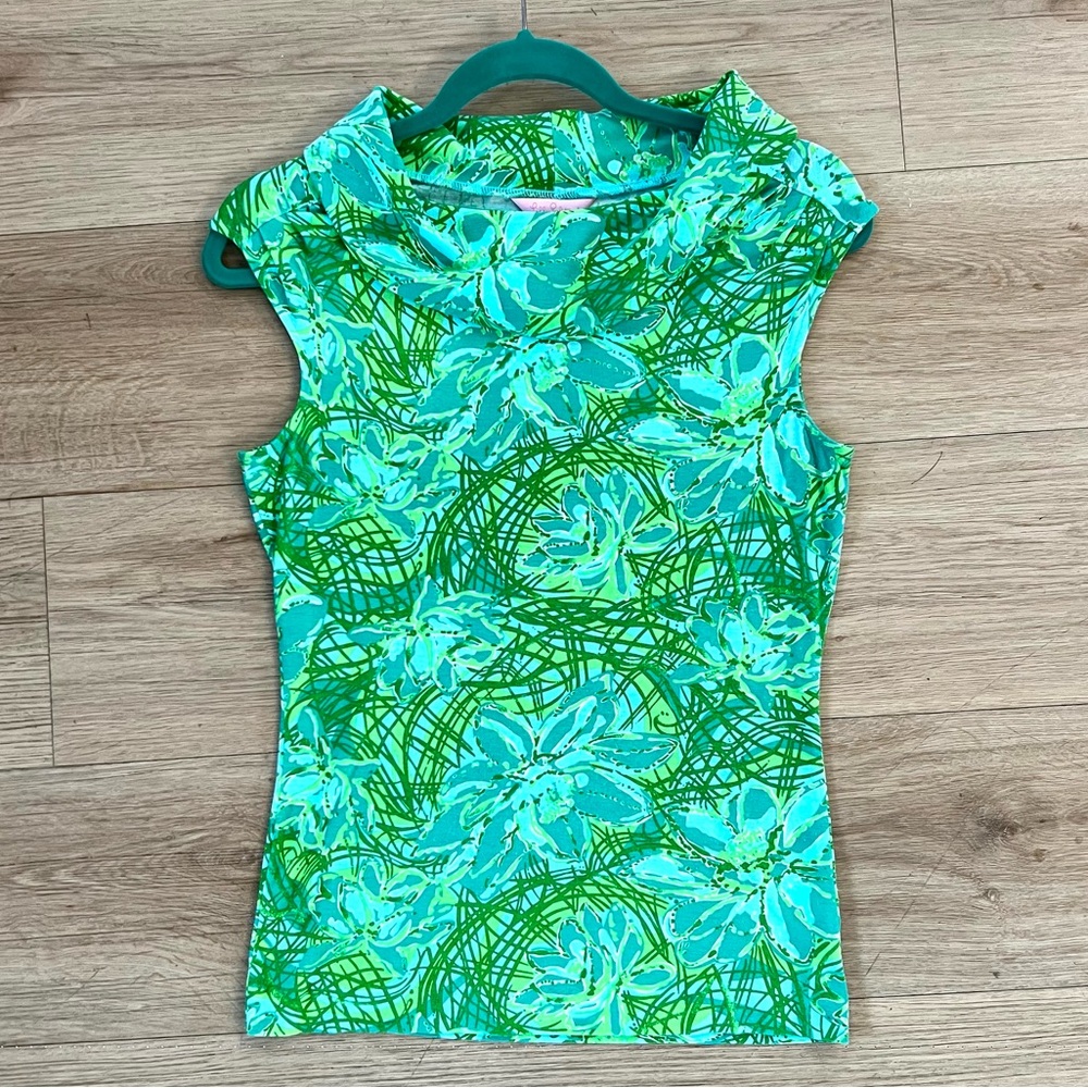Lilly Pulitzer Cowel Neck Sleeveless Top